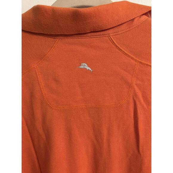 Tommy Bahama XL Orange Short Sleeve 1/4 Zip Polo Shirt - Picture 8 of 8